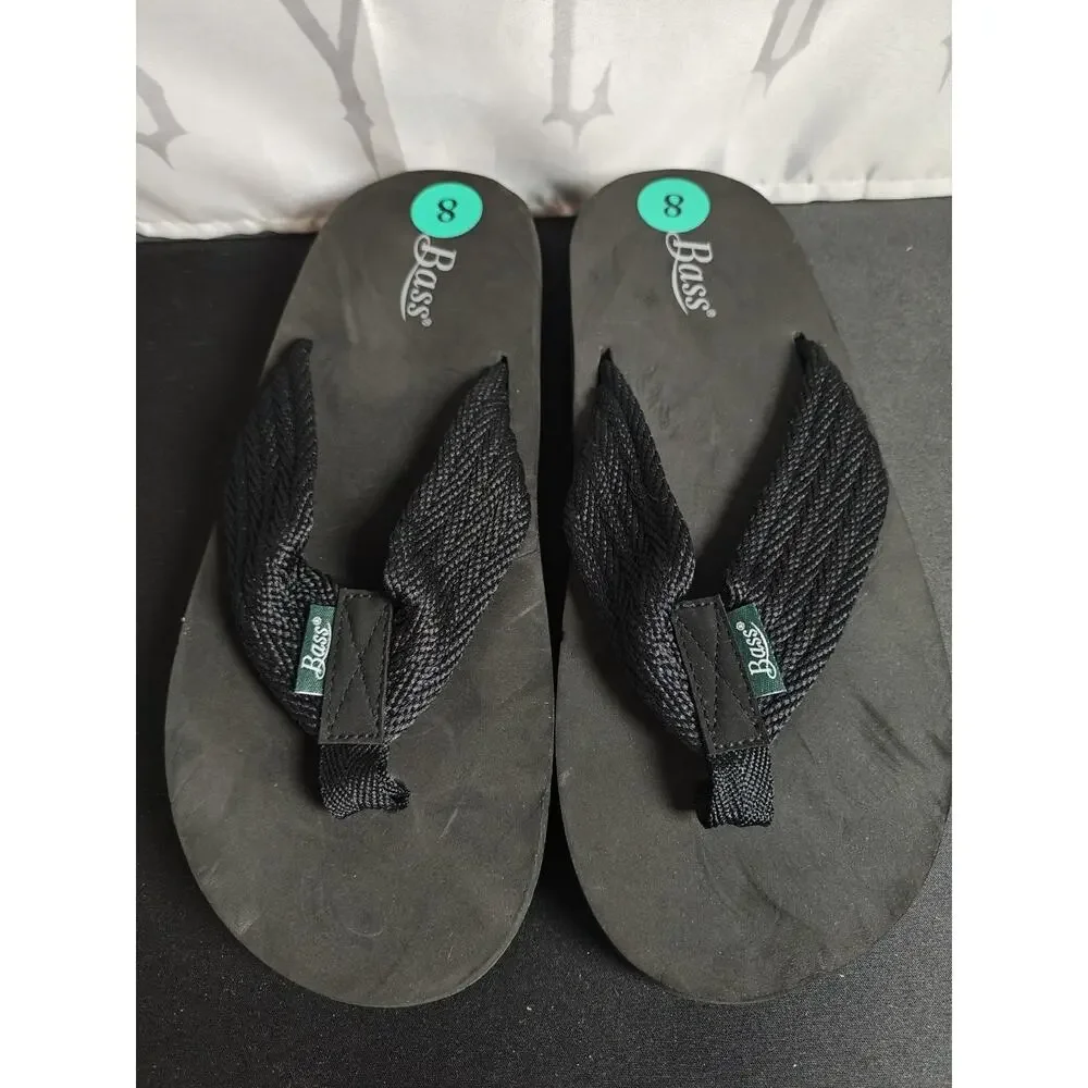 BASS Men's 8 / 41 Buxton Flip Flop Sandals Black New
